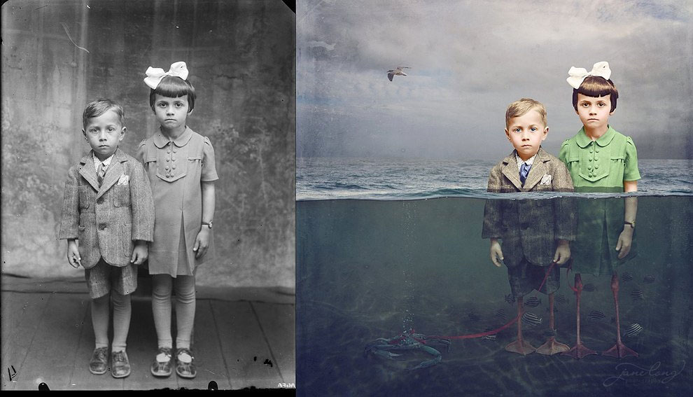 Винтажный сюрреализм: фотограф превращает старинные фотографии в красочные волшебные картины
