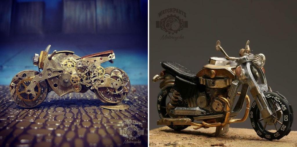 Мужчина создает миниатюрные поделки из старых ручных часов, и его работы впечатляют (фото)
