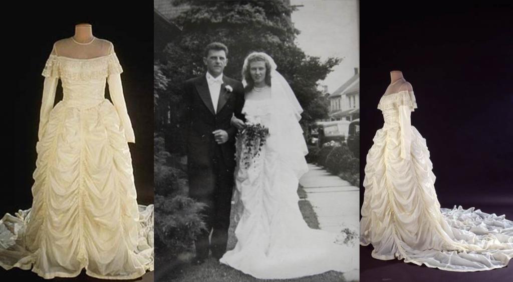 Женщина сшила свадебное платье из парашюта, спасшего жизнь ее мужа