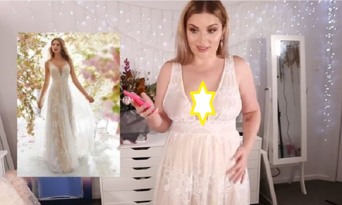 Блогер купила в Интернете несколько свадебных платьев и примерила их: фото
