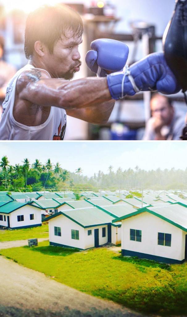 Не словом, а делом: филиппинский боксер построил 1000 домов для бедных сограждан