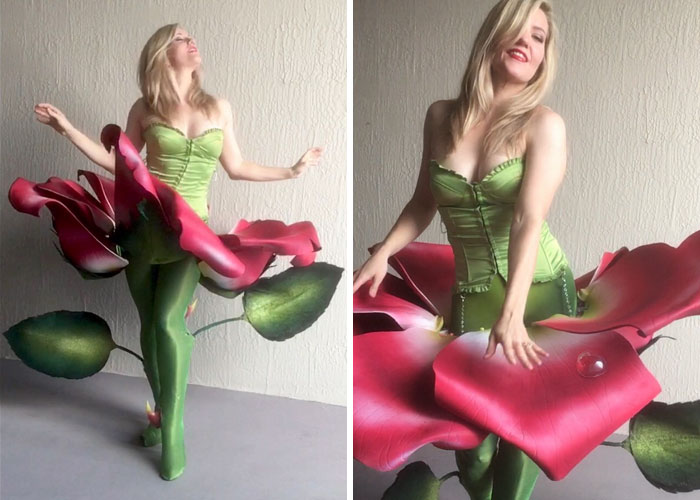 Женщина создала костюм "движущаяся роза": ей понадобилась пена и сидениь унитаза