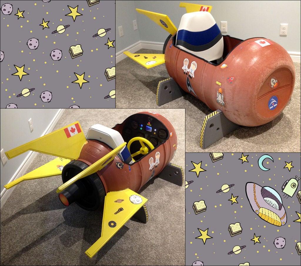 Все мальчики хотят стать космонавтами: как сделать игрушечную ракету из обычной бочки и дерева