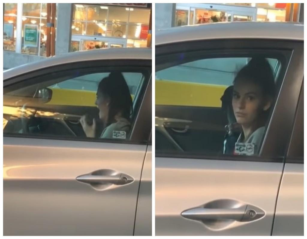 Девушка зажигательно танцевала в машине и вдруг увидела, что ее снимают на камеру: видео