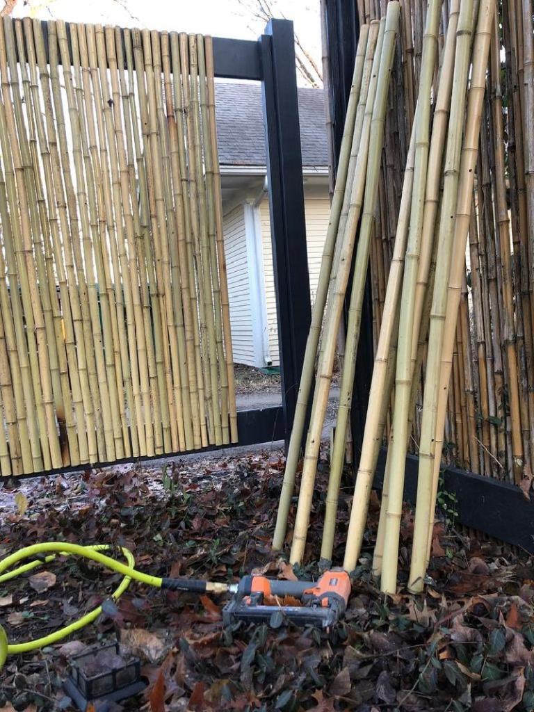 Оригинальная идея для разделения дачных участков: делаем забор из бамбука