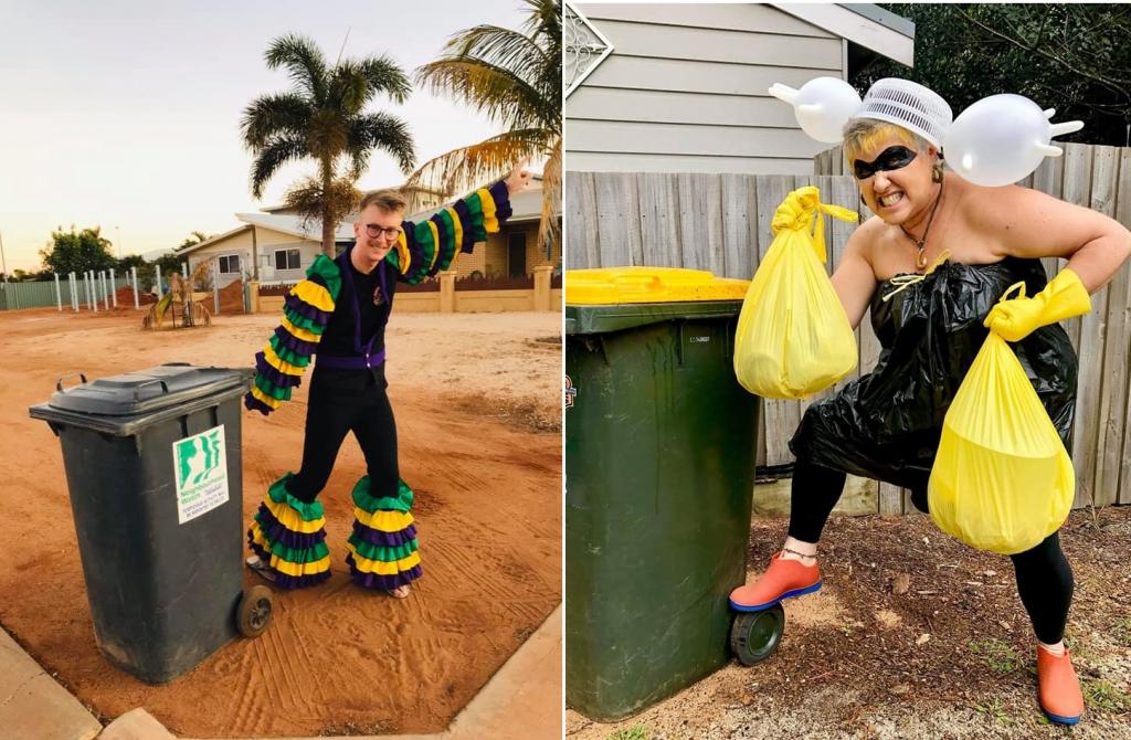 Австралийцы участвуют в смешном флешмобе: переодеваются в костюмы, чтобы вынести мусор