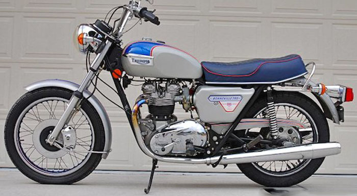 "Триумф Bonneville 750": с 1977 года этот великолепный мотоцикл проехал всего две мили, и внешний вид у него безупречный