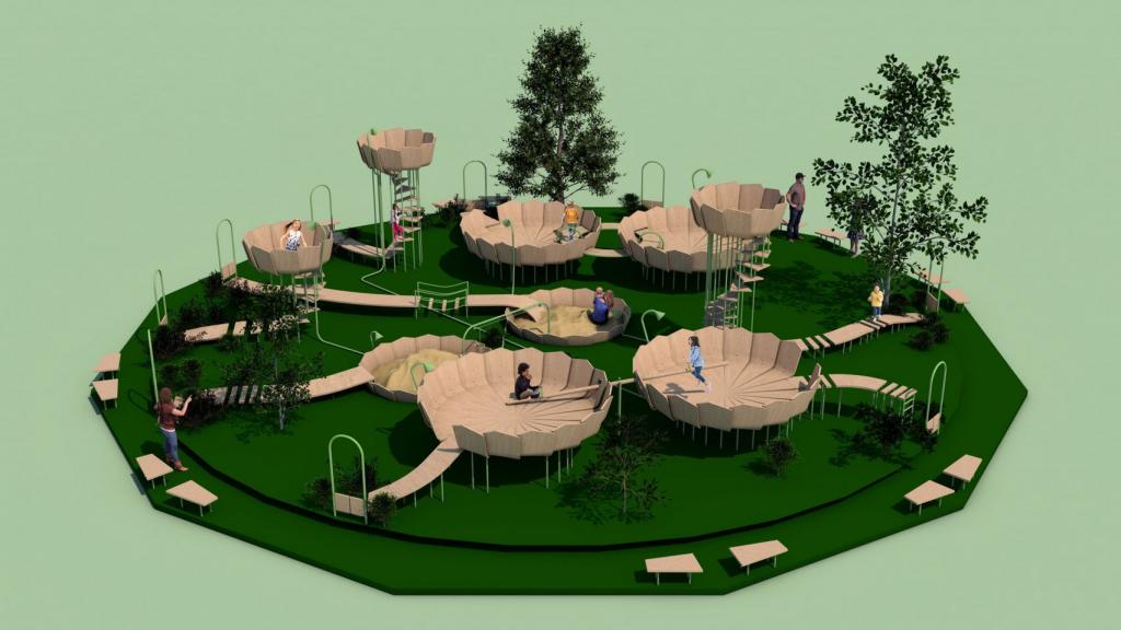 Водяная лилия для Дюймовочки: как может выглядеть детская игровая площадка после пандемии