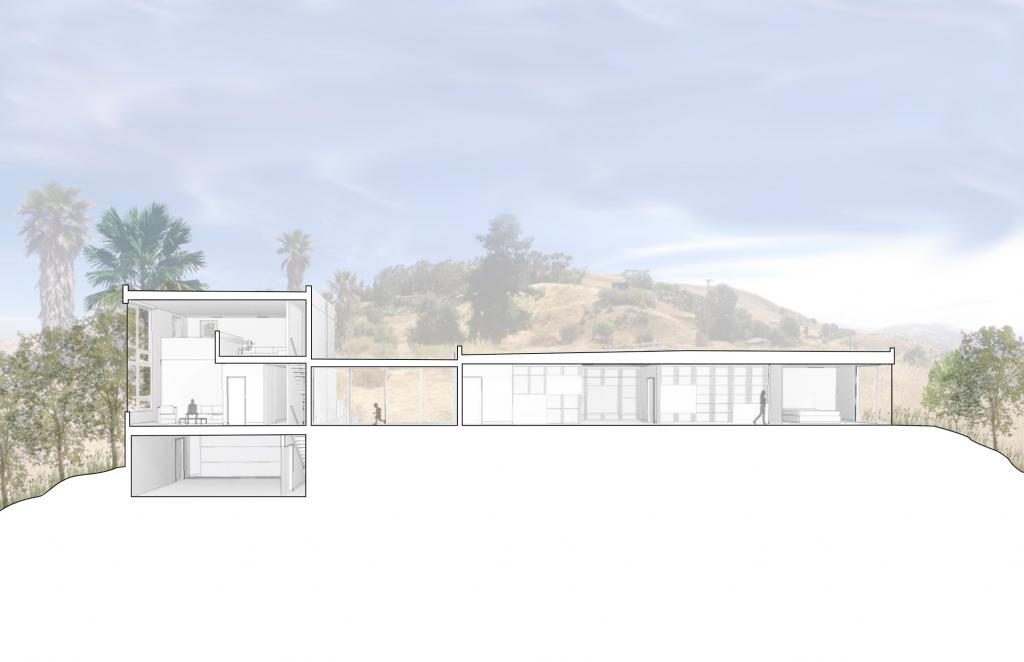 Два бетонных блока, а посреди стеклянный павильон: перед дизайнерами стояла непростая задача - максимально скрыть дом на одном из холмов в Калифорнии (фото)