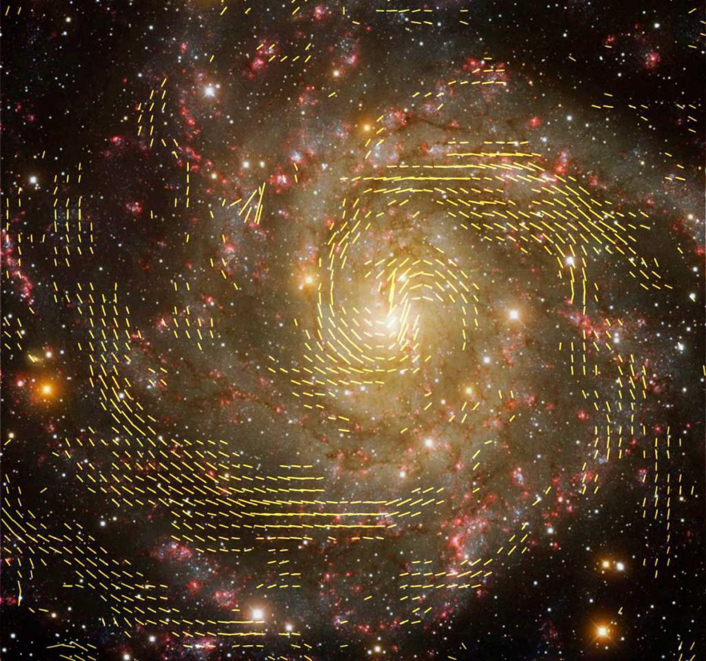 Скрытые линии магнитного поля простираются на миллионы световых лет по всей Вселенной