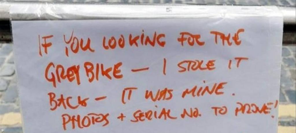 Сладкий вкус мести: вор украл велосипед с парковки и оставил записку, которая сделала его звездой Сети