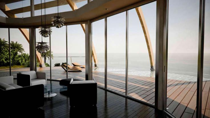 Архитекторы построили стильный дом в форме морской ракушки: панорамный вид на океан только дополняет стилистику здания