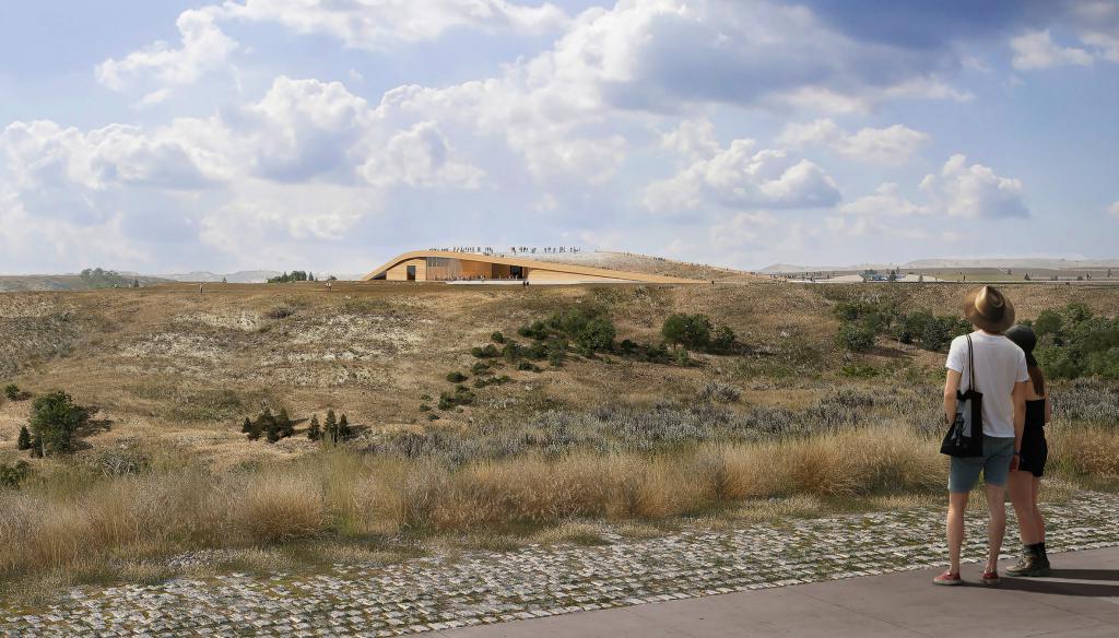 Дизайнеры спроектировали здание президентской библиотеки имени Теодора Рузвельта. Она находится посередине пустыни. Фото проекта