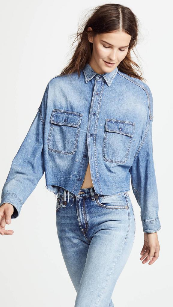 Трикотаж в рубчик, негабаритная рубашка или толстовка, легкая джинсовая куртка или кардиган: 5 базовых "верхушек", которые будут отлично смотреться с джинсами этой осенью