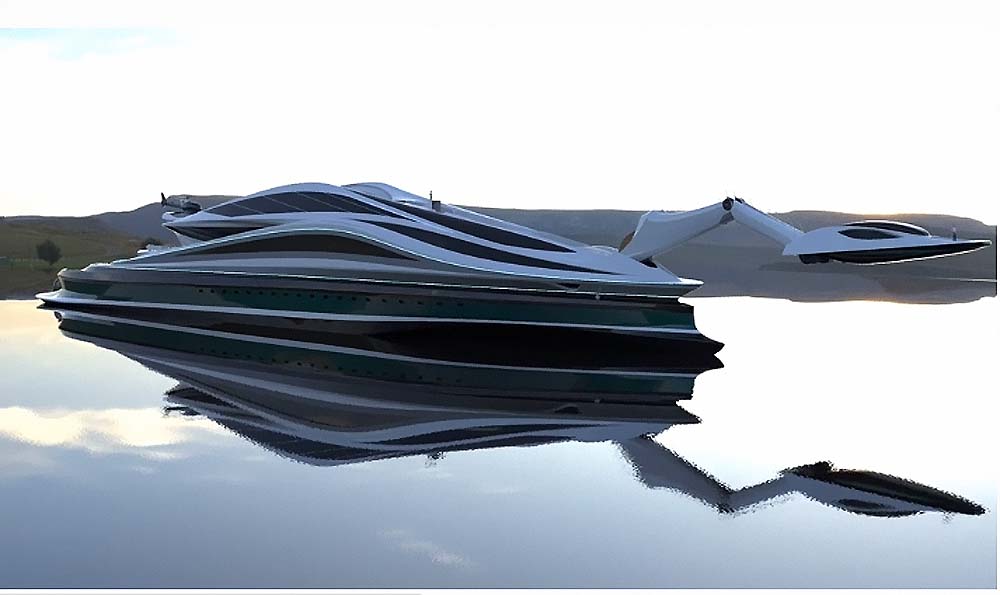 Итальянский дизайнер спроектировал яхту-лебедь с вертолетной площадкой