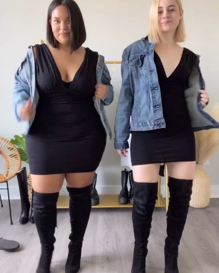 Подруги надели одинаковую одежду: как она выглядит на разных фигурах