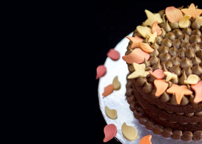 Торт, который идеально подойдет для осеннего торжества: шоколадное лакомство с цветными листиками