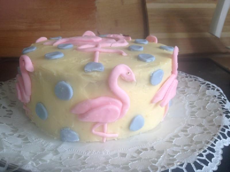 Розовый фламинго на бисквитном лакомстве: готовим праздничный торт с необычным дизайном