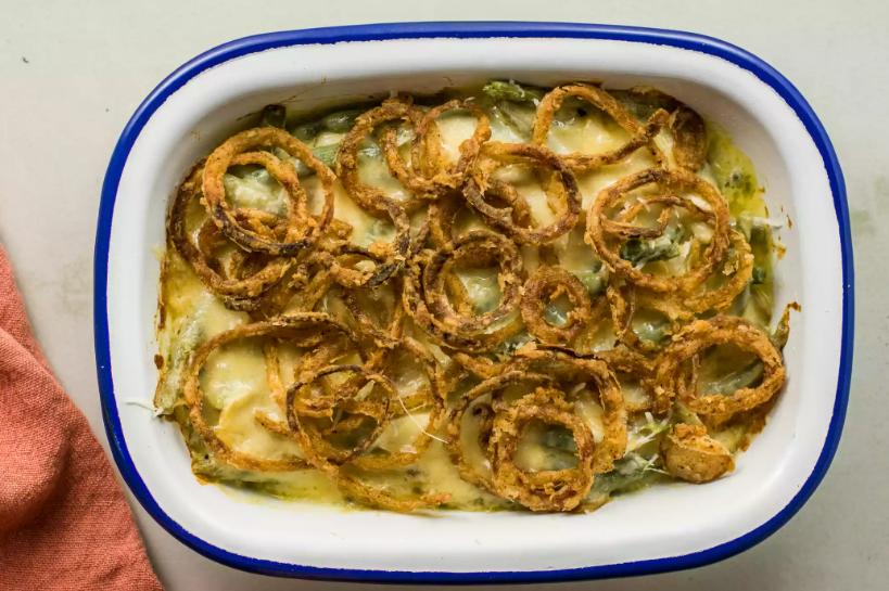 Нашла рецепт запеканки с зеленой фасолью, грибами и сыром: всем очень понравилась