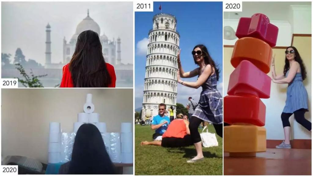 "2019 и 2020": писательница сделала юмористическую подборку фото о путешествиях