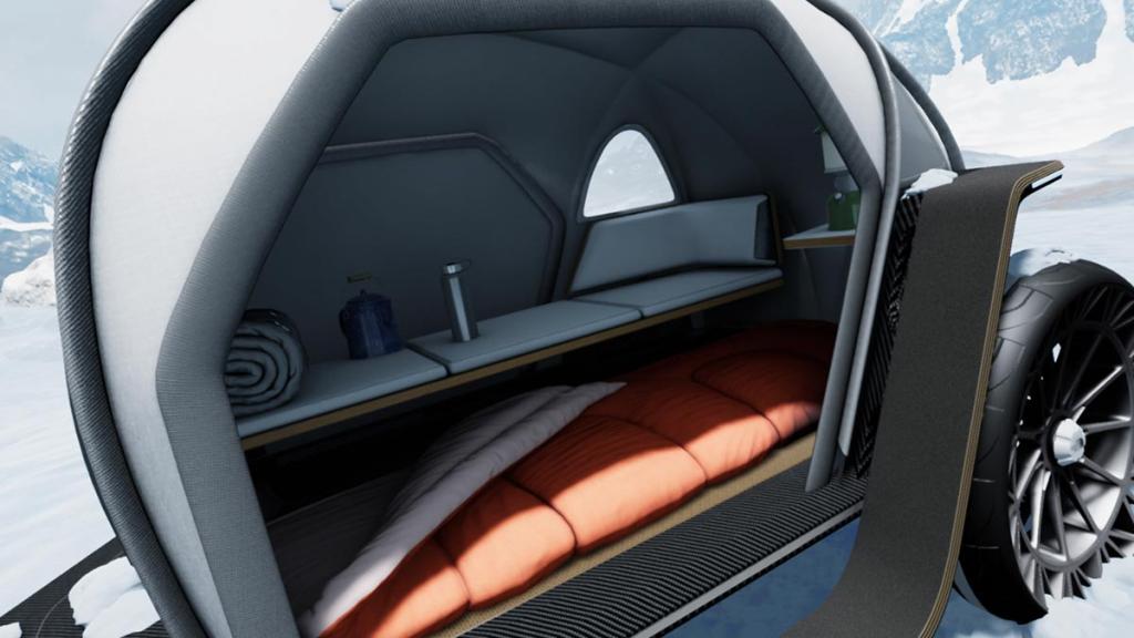 Автономная роскошь: спортивное купе BMW M4 с кроватью, парой солнечных батарей и мини-кухней