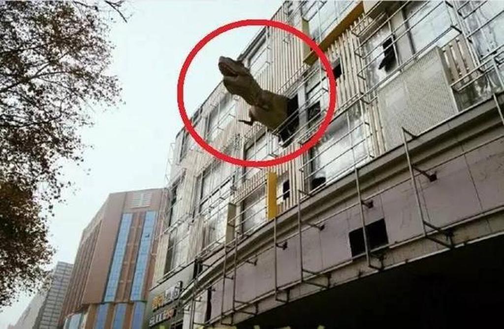 Маркетинг Юрского периода: китайская компания "поселила" на 5-м этаже здания тираннозавра