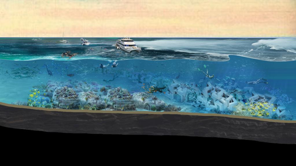 Архитектурная фирма спроектировала подводный скульптурный парк The ReefLine для Майами-Бич: как он выглядит