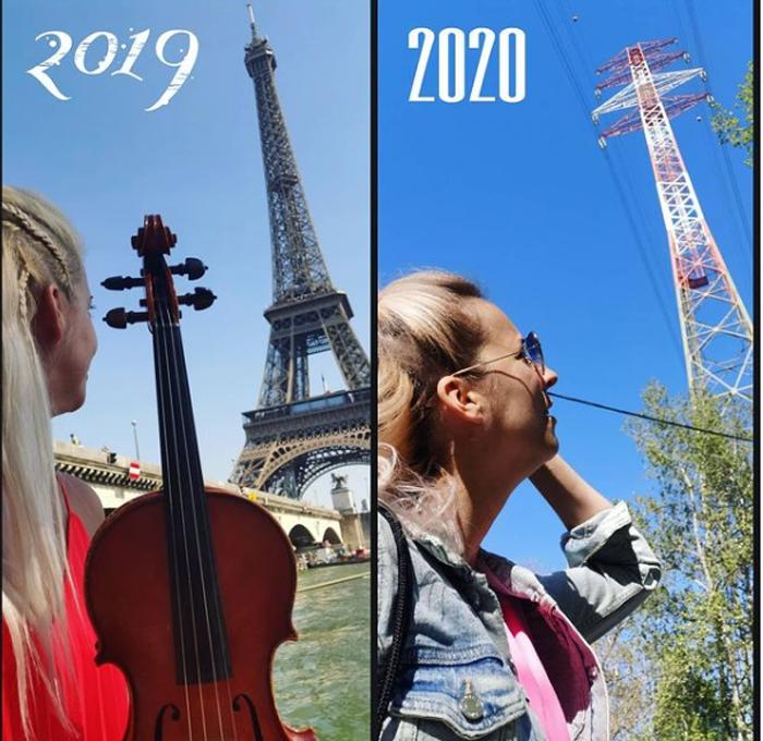 До и после: скрипачка из Венгрии продемонстрировала на фото, как изменилась ее жизнь из-за пандемии