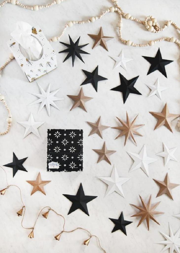 Новогодний декор своими руками: создаем объемные звезды из плотного картона (смотрятся стильно и дорого)