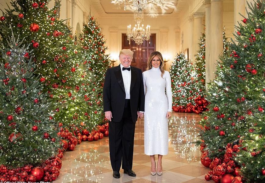 Дональд и Мелания Трамп позируют в одинаковых смокингах для своего последнего снимка в качестве президента и первой леди: 10 фото из Белого дома и видео