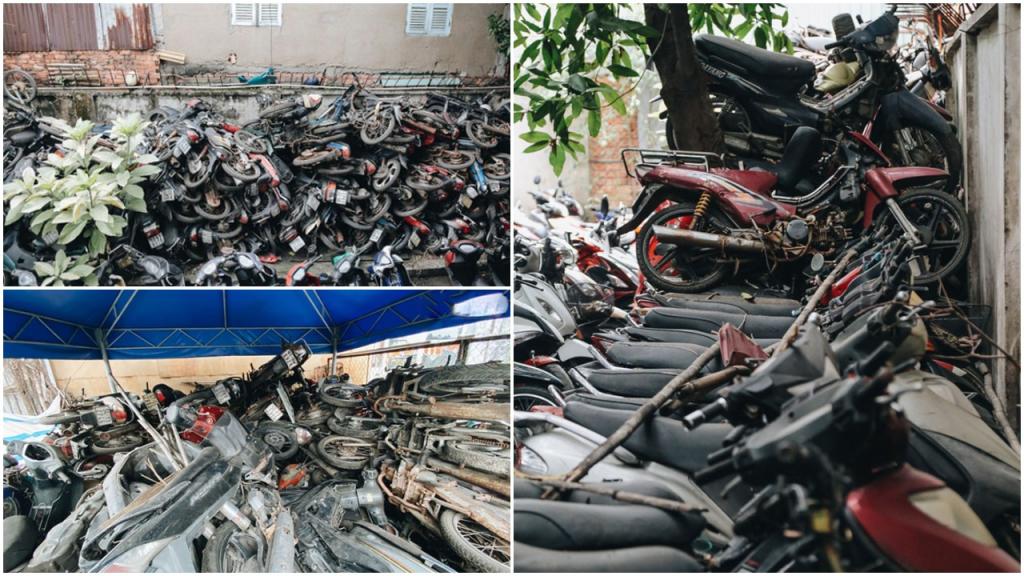 Большие проблемы маленькой мото-страны: сотни брошенных скутеров свозят к автобусной станции Сайгона, но за ними почти никто не приходит