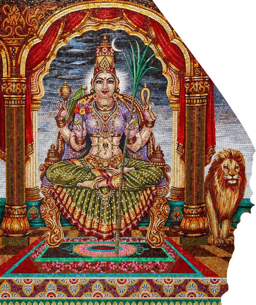 Архитекторы создали сложные мозаики, чтобы заменить картины в старейшем индуистском святилище Таиланда