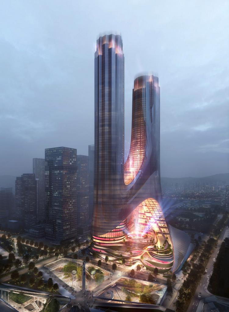 В Китае собираются строить несколько небоскребов, объединенных озелененными террасами. Как выглядит смелый проект