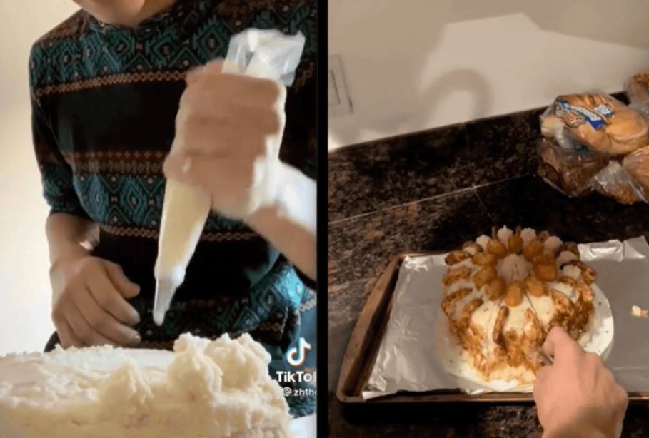 С кремом и глазурью: пользователь TikTok приготовил торт из одного лишь картофеля (видео)