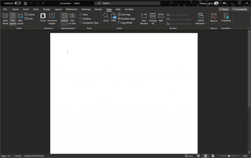 Microsoft тестирует ночной режим в текстовом редакторе Word