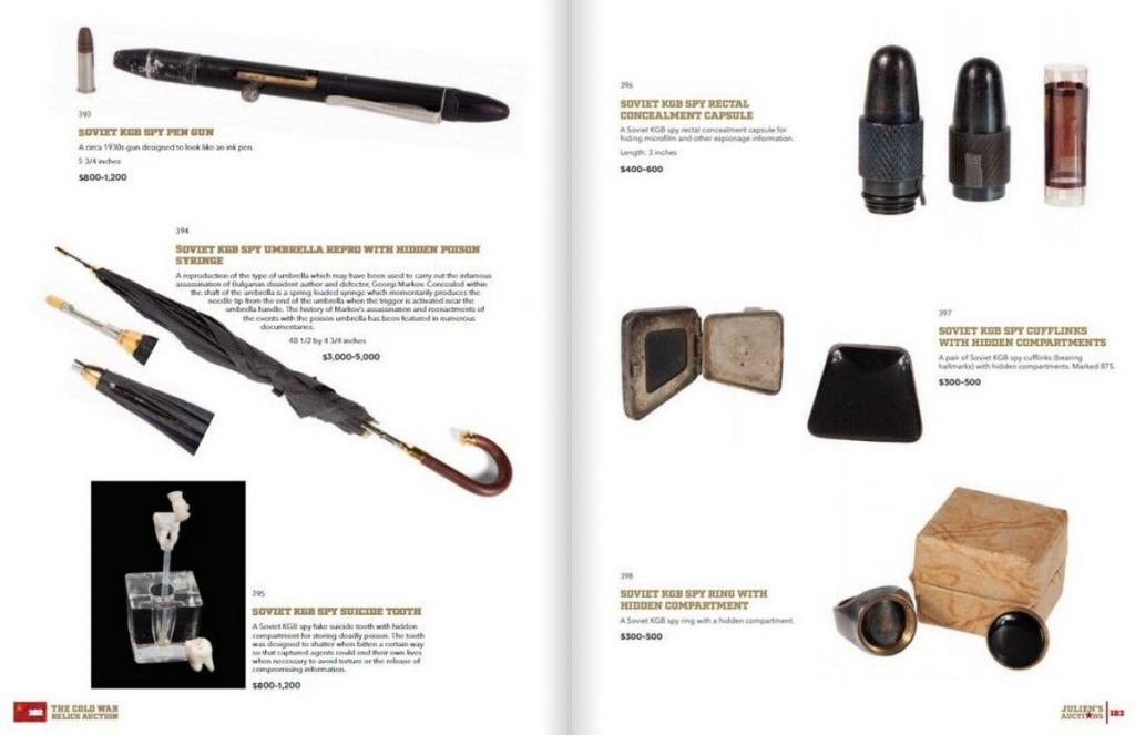 Пистолет-помада, зонтик с ядом: какие "гаджеты" продают на аукционе шпионских устройств КГБ в Беверли-Хиллз