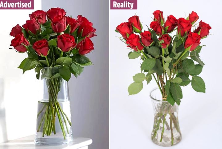 Британка заказала доставку цветов у 6 разных продавцов и сравнила букеты в реальности с теми, что предлагались на сайте