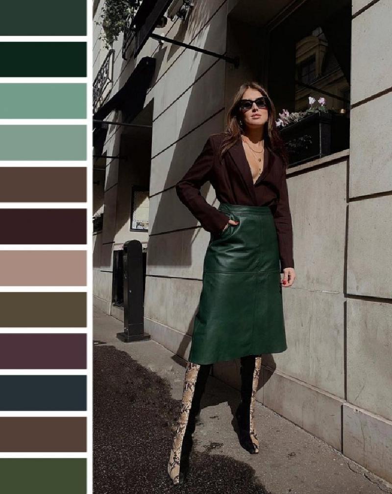 Элегантный цвет, который не позволит вашему образу стать скучным: трендовые луки с зелеными юбками