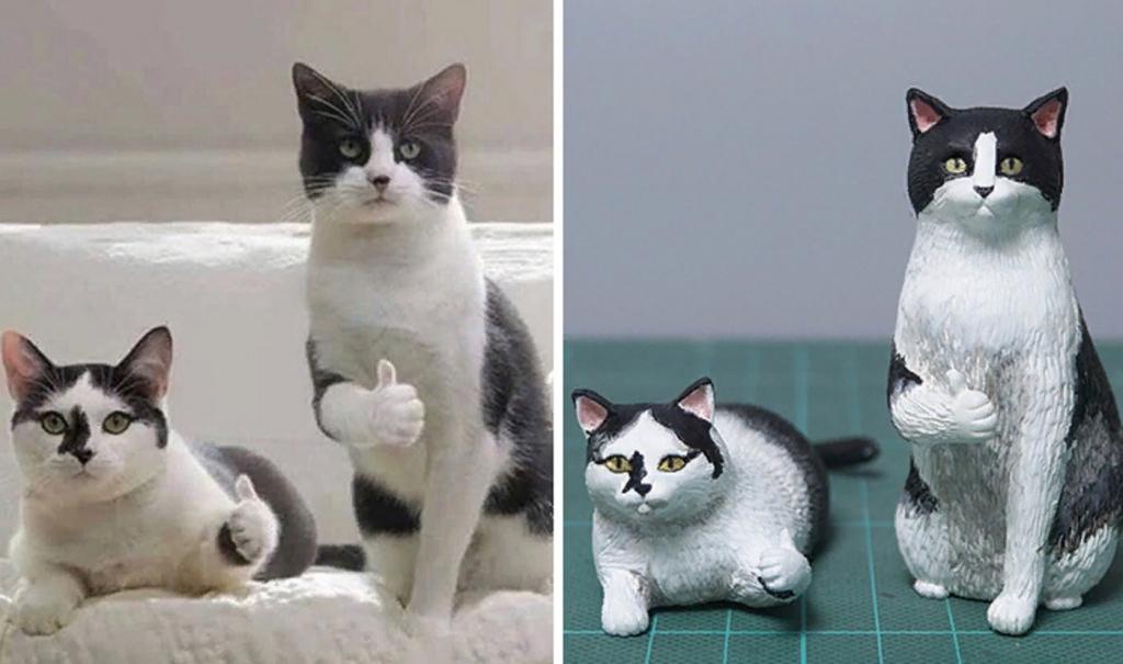 Японский художник превращает вирусные забавные фото животных в реальные фигурки