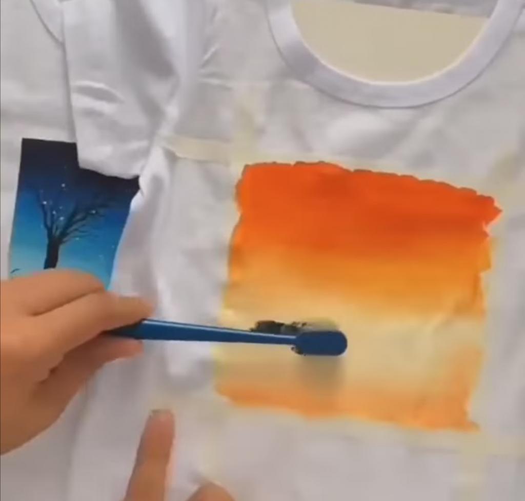 Чтобы разрисовать футболку, не нужно быть художником: простой способ нанесения пейзажа