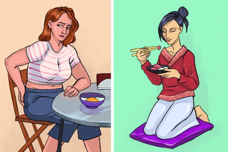 Японцы часто садятся обедать на пол: у этой традиции есть неожиданные преимущества – улучшение осанки, похудение и другие