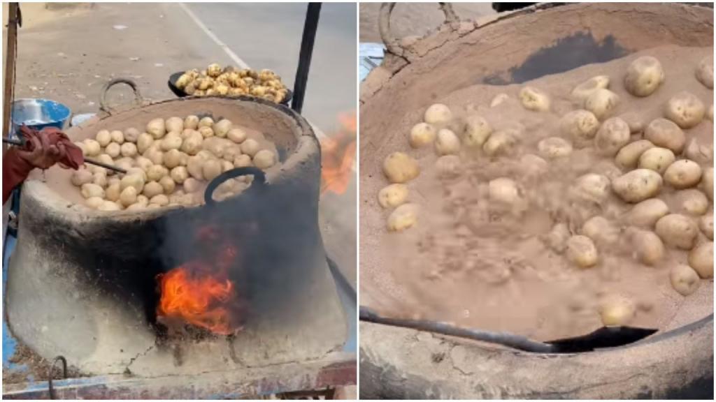 Жарится в течение 20 минут и подается горячим: инновационный способ готовить картофель в «кипящем» песке