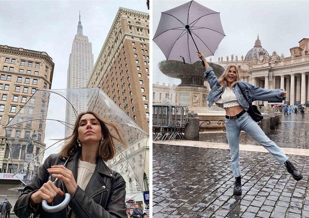 Как оставаться стильной и красивой даже в дождливый день: очаровательные образы с зонтиками, дождевиками и не только