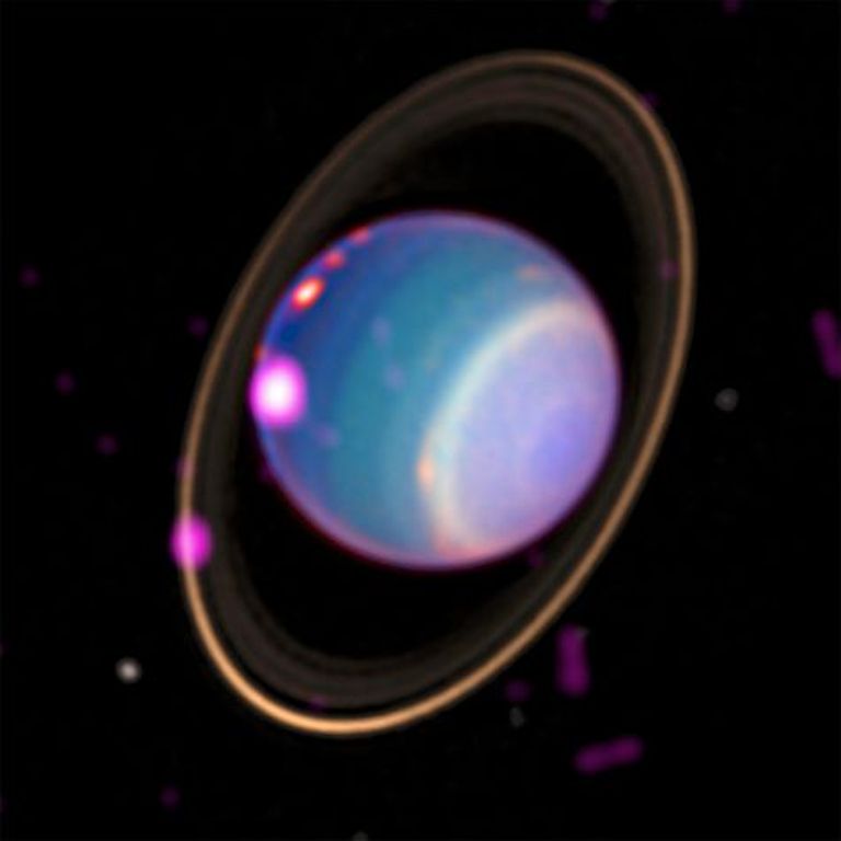 Рентгеновские лучи Урана делают ледяную планету похожей на обложку альбома 80-х