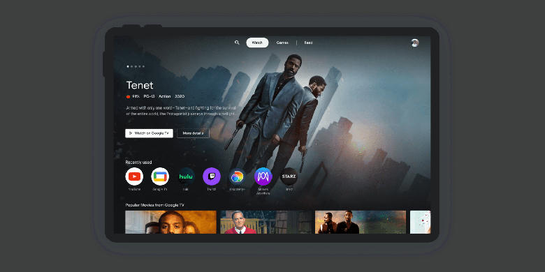 Google запускает набор приложений Entertainment Space для планшетов Android