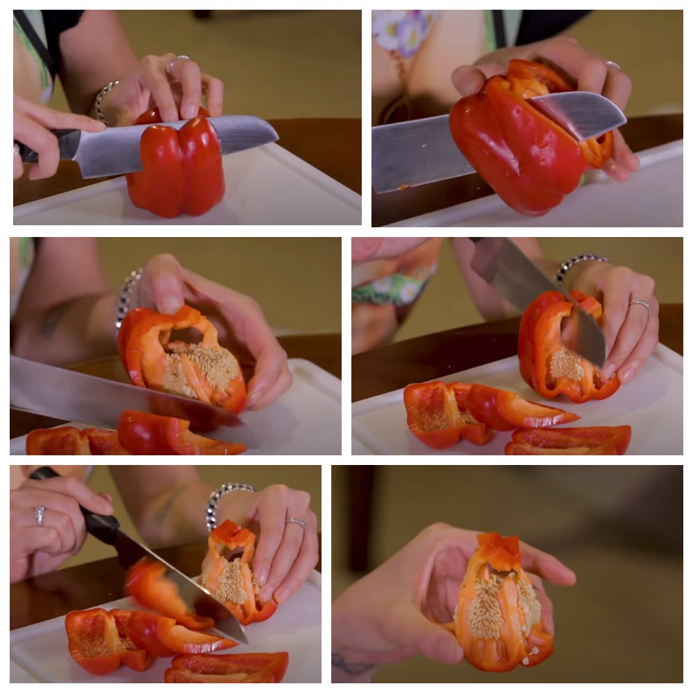 Как порезать сладкий перец, чтобы не нужно было его чистить: лайфхаки по приготовлению
