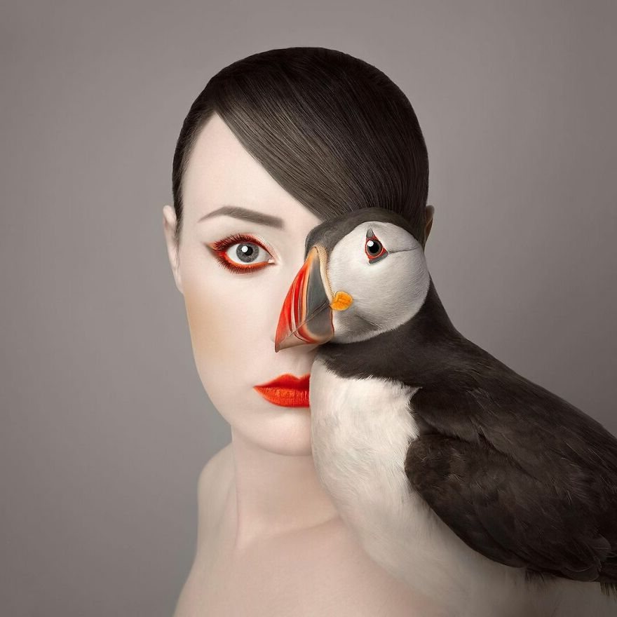 Новые сюрреалистичные работы будапештской художницы Флоры Борси: серия причудливых автопортретов с животными