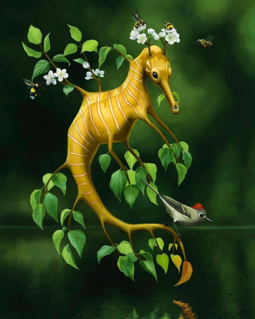Джон Чинг изображает дикую природу в стиле сюрреализма. Его работы пользуются известностью и популярностью