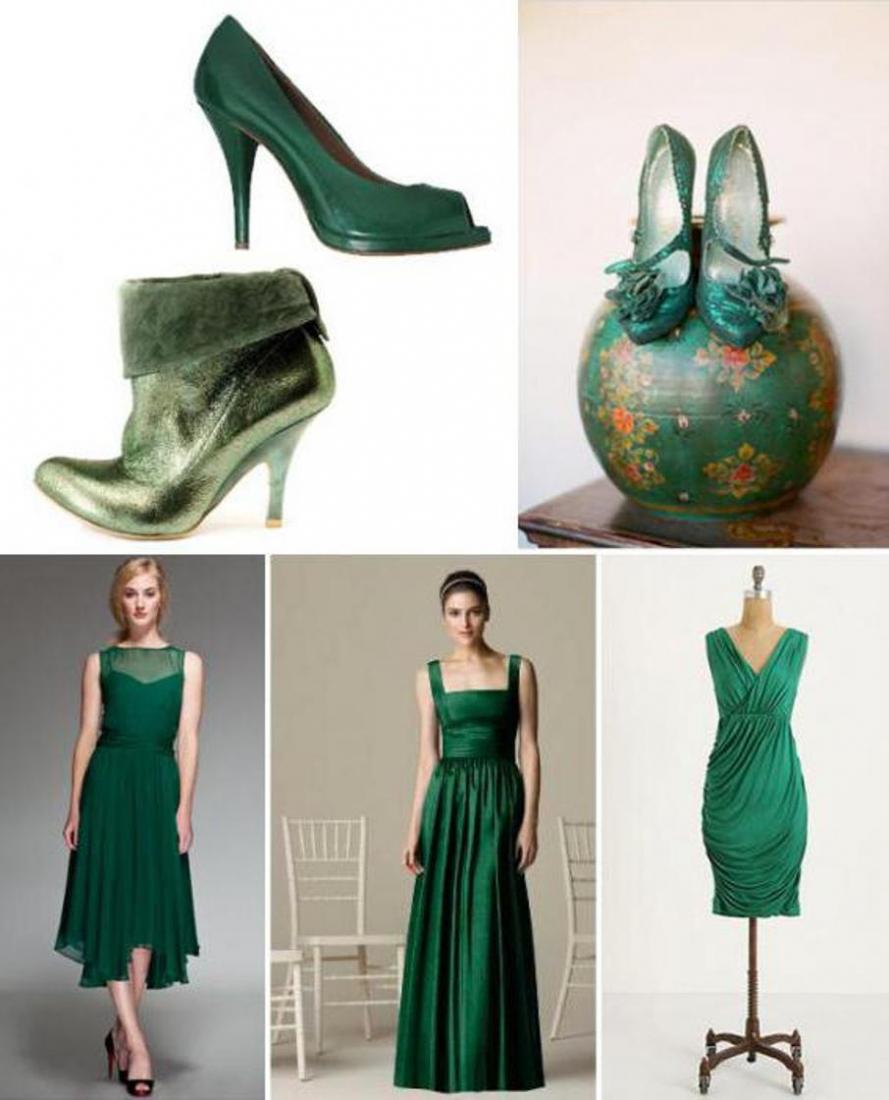 Какого Цвета Туфли Под Зеленое Платье
