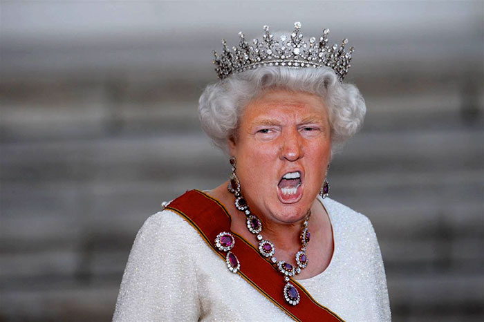 Как бы выглядел Дональд Трамп, будь он английской королевой? Фантазии фотошопера